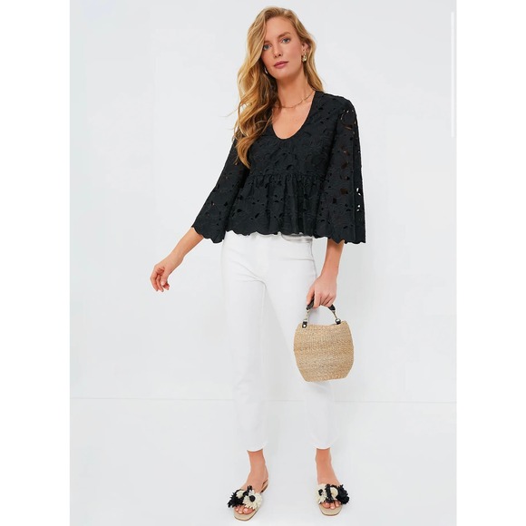 TUCKERNUCK Black Floral Lace Sylvie Blouse NWT Size Small - Picture 2 of 10